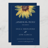 Piso rústico de girasol Save the Date Card (Vorne/Hinten)