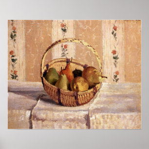 Pissarro - Äpfel und Birnen in einem runden Korb 1 Poster