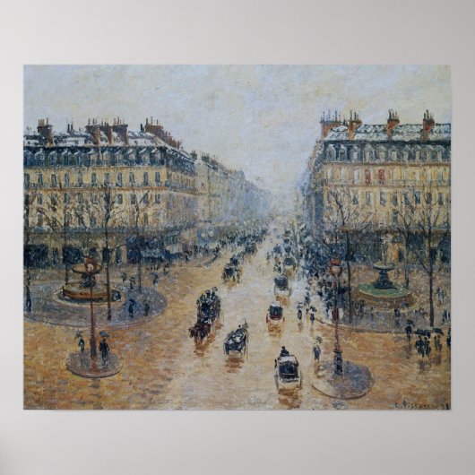 Pissarro - Avenue de l'Opera Snow Morning 1898 Poster (Vorne)
