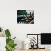 Pissarro - Barges at Pontoise 1876 Poster (Heimbüro)