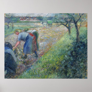 Pissarro - Bauern bei der Arbeit Pontoise 1880 Poster