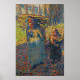 Pissarro - Bauernfrauen tragen Brushwood Poster