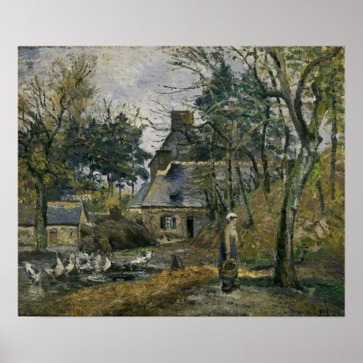 Pissarro - Bauernhof in Montfoucault 1874 Poster (Vorne)