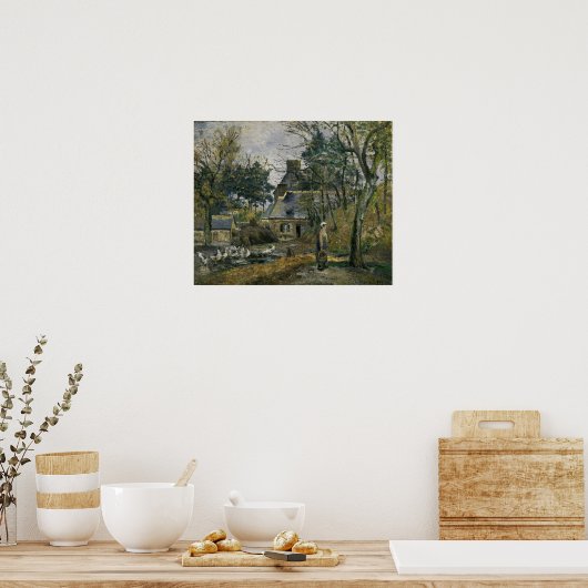 Pissarro - Bauernhof in Montfoucault 1874 Poster (Küche)