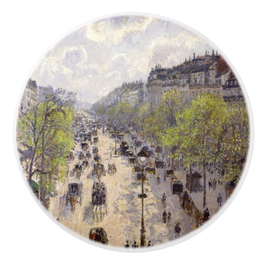 Pissarro - Boulevard Montmartre, Frühjahr Keramikknauf (Vorderseite)