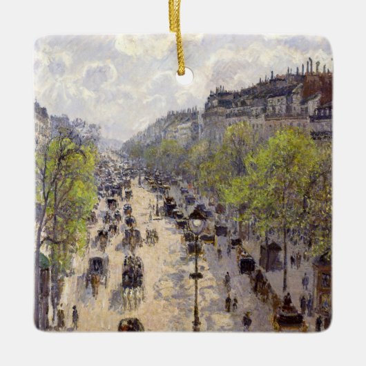 Pissarro - Boulevard Montmartre, Frühjahr Keramikornament (Vorderseite)