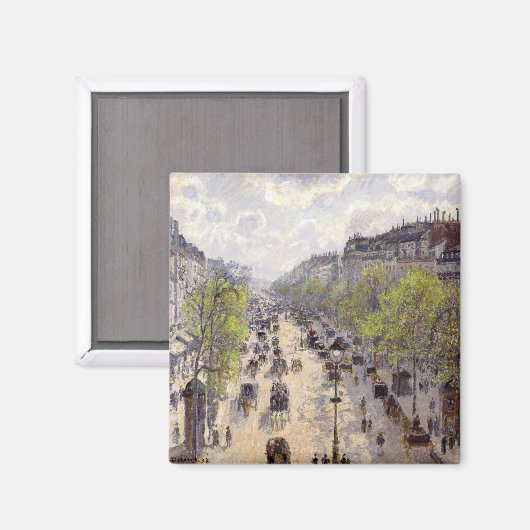 Pissarro - Boulevard Montmartre, Frühjahr Magnet (Vorderseite/Rückseite)