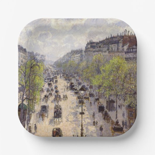 Pissarro - Boulevard Montmartre, Frühjahr Pappteller (Vorderseite)