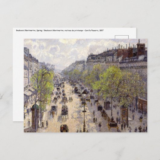 Pissarro - Boulevard Montmartre, Frühjahr Postkarte (Vorne/Hinten)