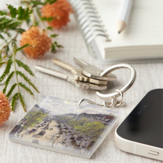 Pissarro - Boulevard Montmartre, Frühjahr Schlüsselanhänger (Vorderseite rechts)