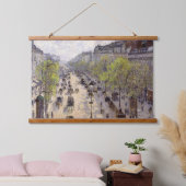 Pissarro - Boulevard Montmartre, Frühjahr Wandteppich Mit Holzrahmen (Schlafzimmer)
