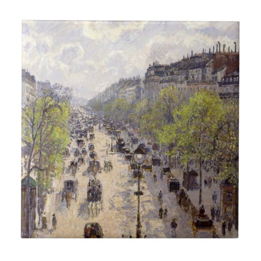 Pissarro - Boulevard Montmartre, Frühling Fliese (Vorderseite)