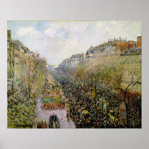 Pissarro - Boulevard Montmartre, Karnevalsdienstag Poster