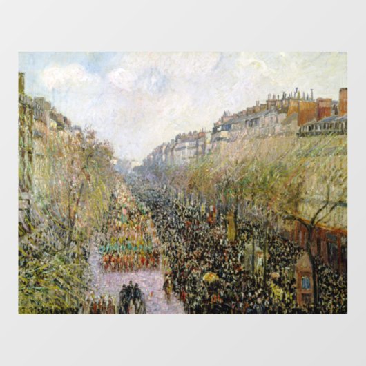 Pissarro - Boulevard Montmartre, Mardi Gras Fensteraufkleber (Blatt)