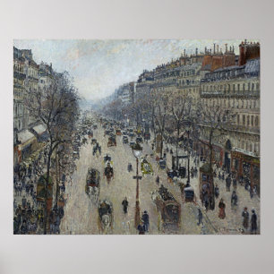 Pissarro - Boulevard Montmartre Morning Gray Weath Poster