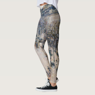 Pissarro - Boulevard Montmartre, Wintermorgen Leggings
