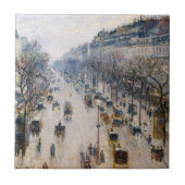 Pissarro - Boulevard Montmartre, Wintervormittag Fliese (Vorderseite)
