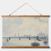 Pissarro Charing Cross Bridge London Old Art Wall Wandteppich Mit Holzrahmen (Vorne)