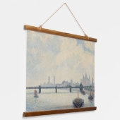 Pissarro Charing Cross Bridge London Old Art Wall Wandteppich Mit Holzrahmen (Gewinkelt)