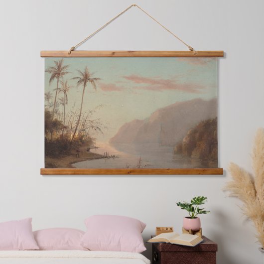 Pissarro Creek Im Fünfspänner über den Gotthard Wandteppich Mit Holzrahmen (Schlafzimmer)