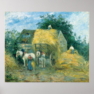 Pissarro - Der Heuwagen Montfoucault Poster