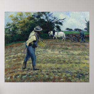 Pissarro - Der Sämann und der Pflüger Poster