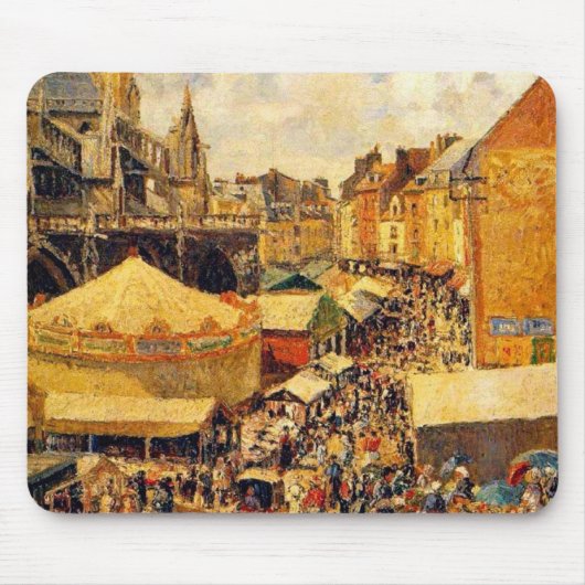 Pissarro: Die Messe in Dieppe, Sonniger Morgen Mousepad (Vorne)