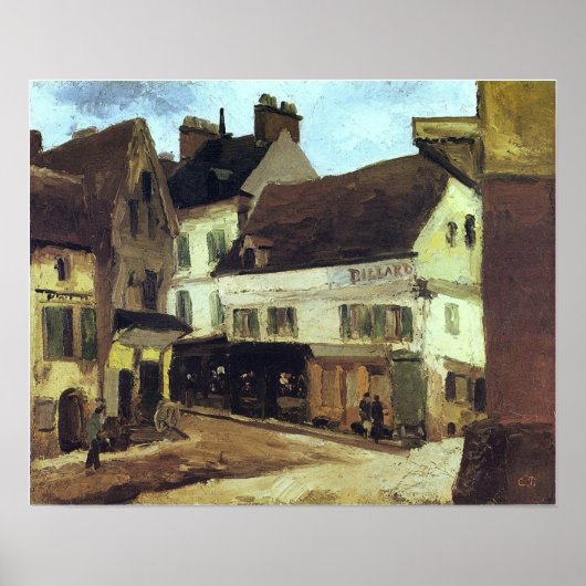 Pissarro - Ein Platz in La Roche-Guyon 1867 Poster (Vorne)