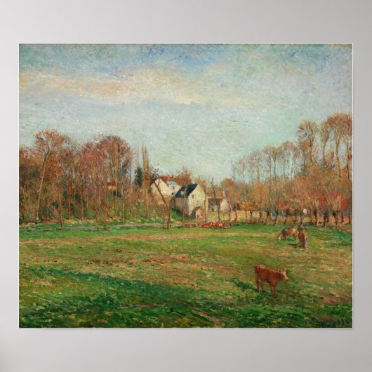 Pissarro - Feld und Mühle im Oktober 1884 Poster (Vorne)