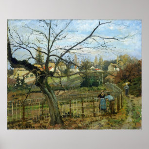 Pissarro - Gespräch am Zaun 1872 Poster