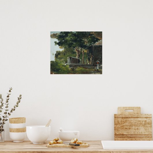 Pissarro - Haus in Holz in St. Thomas Antilles Poster (Küche)