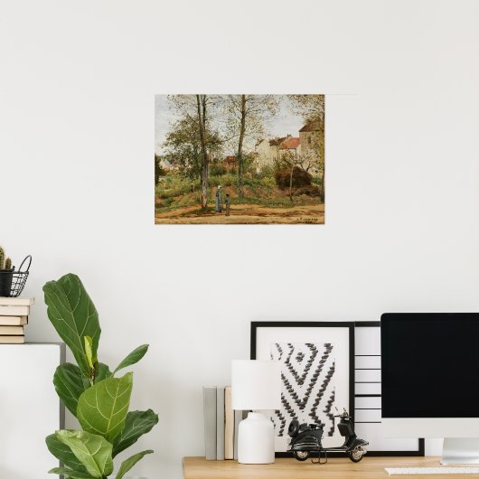 Pissarro - Häuser in Bougival (Herbst) Poster (Heimbüro)