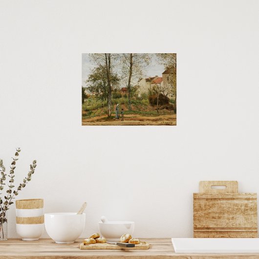 Pissarro - Häuser in Bougival (Herbst) Poster (Küche)