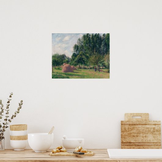 Pissarro - Haystacks Morning Eragny 1899 Poster (Küche)