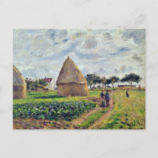 PISSARRO - HAYSTACKS UND CABBAGE PATCH, POSTKARTE (Vorderseite)