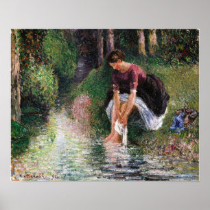 Pissarro - Junge Frau badet ihre Füße 1894 Poster