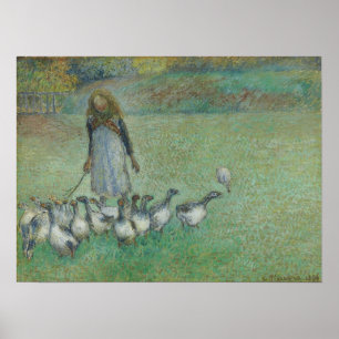 Pissarro - Junge Gänsehirtin 1886 Poster