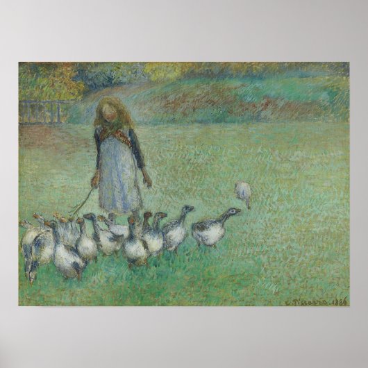 Pissarro - Junge Hirten von Gänsen 1886 Poster (Vorne)