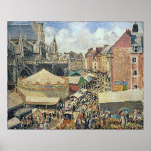 Pissarro - Messe in Dieppe Sunny Morning 1901 Poster