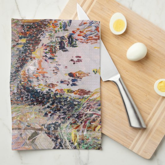 Pissarro - Montmartre, Mardi Gras am Boulevard Geschirrtuch (Viertel Falte)