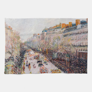 Pissarro - Montmartre, Mardi Gras am Boulevard Geschirrtuch