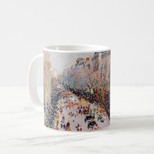 Pissarro - Montmartre, Mardi Gras am Boulevard Kaffeetasse (Vorderseite Links)