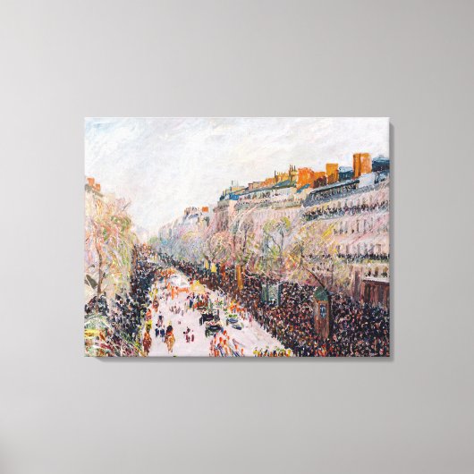 Pissarro - Montmartre, Mardi Gras am Boulevard Leinwanddruck (Vorderseite)
