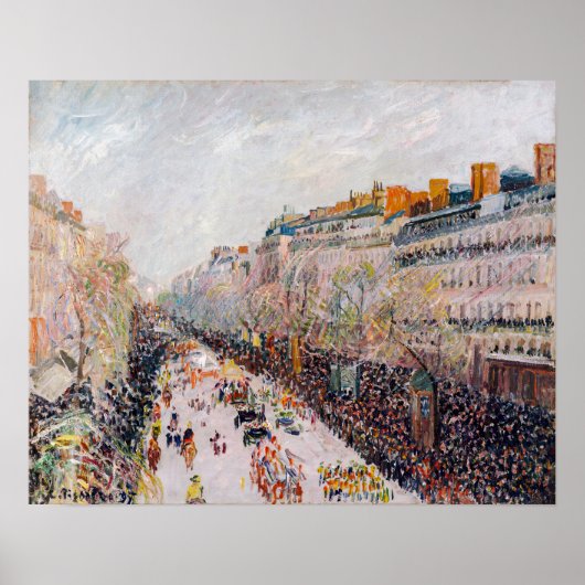 Pissarro - Montmartre, Mardi Gras am Boulevard Poster (Vorne)