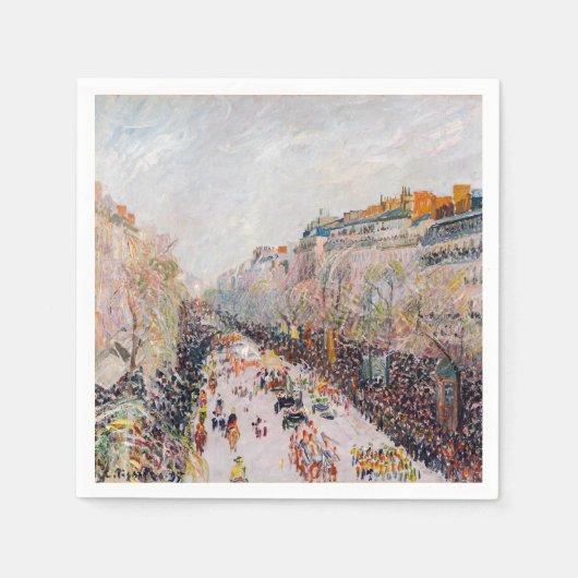 Pissarro - Montmartre, Mardi Gras am Boulevard Serviette (Vorderseite)