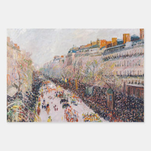 Pissarro - Montmartre, Mardi Gras auf dem Boulevar Geschenkpapier Set