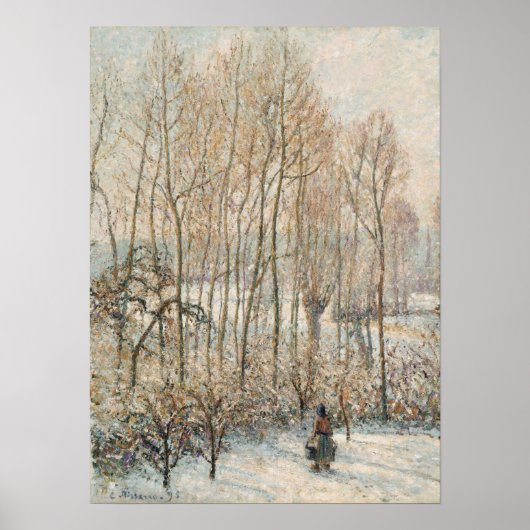 Pissarro - Morgensonnenlicht auf dem Schnee Eragny Poster (Vorne)