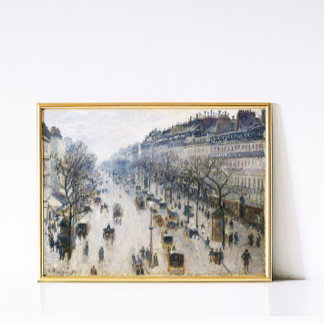 Pissarro Paris Vintage Winterstraßen Szene Kunst Poster