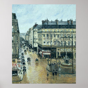 Pissarro - Rue Saint-Honore Nachmittag Regeneffekt Poster