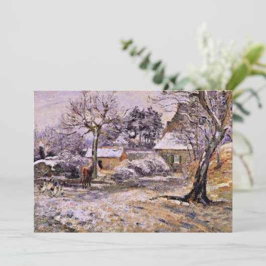 Pissarro - Schnee bei Montfoucault Karte (Stehend Vorderseite)